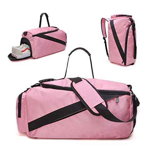 tuokener Mochila Mujer de Deporte Bolsa Gimnasio Mochilas para La Playa Gym Bolsas Impermeable Nylon (Rosa)