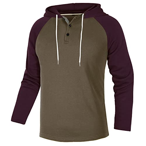 Tuopuda Sudadera con Capucha para Hombre Sudadera de Forro Polar Hombre Sudadera con Capucha Deportiva Manga Larga Hoodie Casual Chaqueta de Abrigo Pullover Tops de Otoño e Invierno(Caqui,XXL)