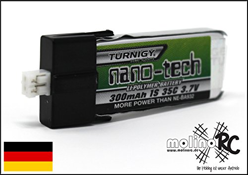 Turnigy Nano-Tech 300 mAh LiPo battery 1S 35C Blade mCPX / FBL100 (EFLB2001S25)