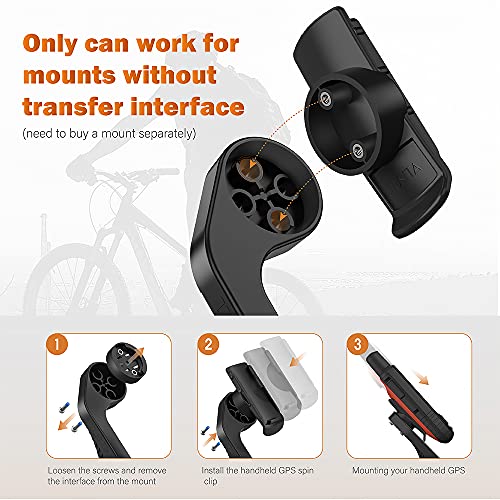 TUSITA [2 Piezas] Mounts Soporte Adapter Compatible con Garmin inReach, eTrex, GPSMAP, Oregon, Alpha, Rino Serie - La Sustitución del Soporte del Sostenedor De La Bicicleta De Navegación GPS Soporte