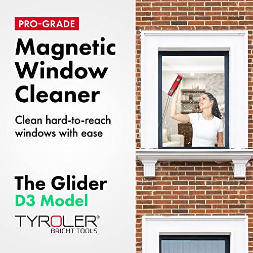 Tyroler Bright Tools The Glider D-3 - Limpiacristales Magnético para Ventanas de Vidrio Doble con un Grosor de 20-28 mm