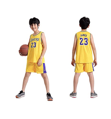 TYTF - Conjunto de camiseta de baloncesto sin mangas para niño, de malla, uniforme de camiseta y pantalón corto, para verano, de 1 a 15 años, Serie 4, XXL(155-160CM)