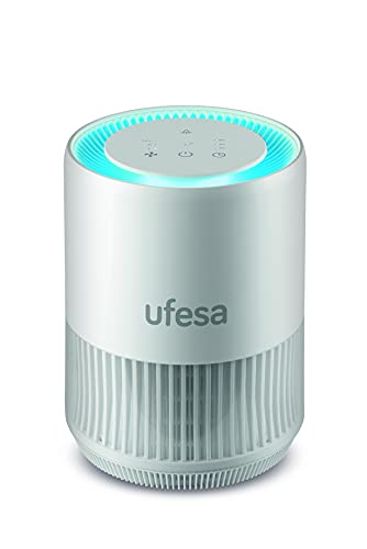 Ufesa PF5500 Purificador de Aire con Sistema de Filtrado de 4 Capas Pre filtro, Carbono Activo, HEPA 13 Antimicrobiano, Ionizado, Hasta 60 metros cuadrados, 3 Velocidades, Silencioso 30dB(A)