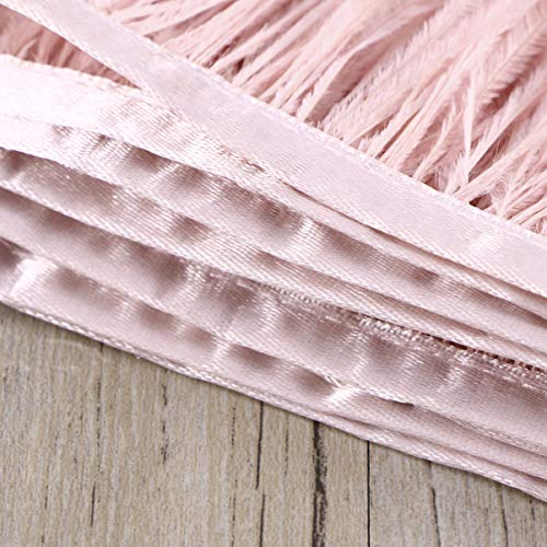 ULTNICE 2M Simulated Trims Fringe con cinta de cinta de satén para el vestido de costura Crafts Costumes DIY Decoración (Rosa)