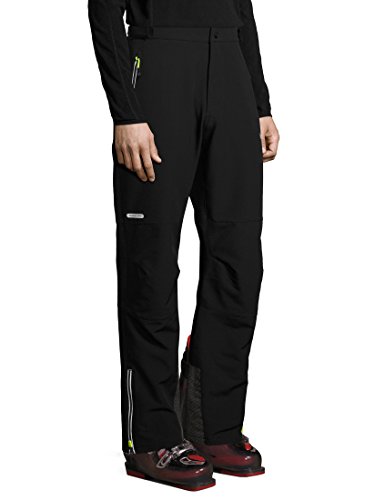 Ultrasport Basic Pantalones de montaña/deportes de invierno para hombre Rex, softshell, pantalones funcionales para hombre, sobrepantalones de invierno, p. ej. para el esquí de fondo, Negro, L