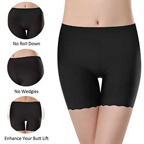 UMIPUBO Bragas Algodon Mujer Seguridad Ropa Interior Seda de Hielo Boxer Short Leggings Cortos Slipshort Pantalon Falda Leotardos de Pack de 3