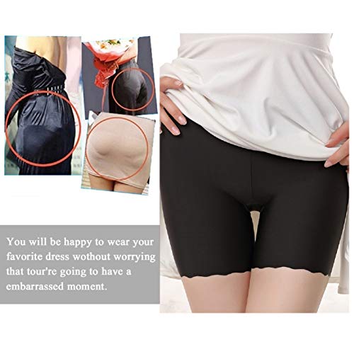 UMIPUBO Bragas Algodon Mujer Seguridad Ropa Interior Seda de Hielo Boxer Short Leggings Cortos Slipshort Pantalon Falda Leotardos de Pack de 3