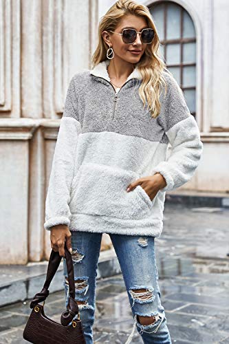 UMIPUBO Mujer Sudadera Tops Chaqueta Suéter Jersey Mujer Otoño Invierno Talla Grande Hoodie Sudadera Suelto Sólido Manga Larga con Capucha Tejido Oversize