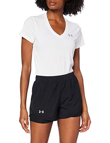 Under Armour Fly by 2.0 2N1 Short Pantalones Cortos, Mujer, Negro/Negro/Reflectante (001), Small