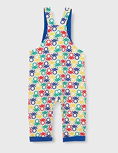 United Colors of Benetton Salopette 3qnymt155 Overol, Allover Logos Multicolor 60p, 56 cm para Bebés