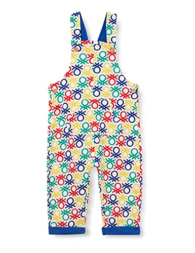 United Colors of Benetton Salopette 3qnymt155 Overol, Allover Logos Multicolor 60p, 56 cm para Bebés