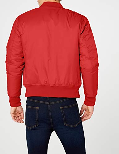 Urban Classics Basic Bomber Jacket, Fire Red, S para Hombre