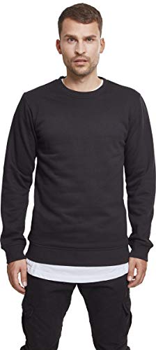 Urban Classics Basic Terry Crew Sudadera, Negro (Black 00007), XL para Hombre