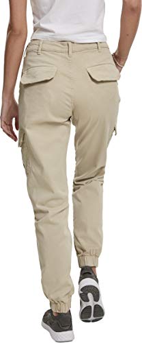 Urban Classics Ladies High Waist Cargo Pants Pantalones para Mujer, Beige (concrete), 26W