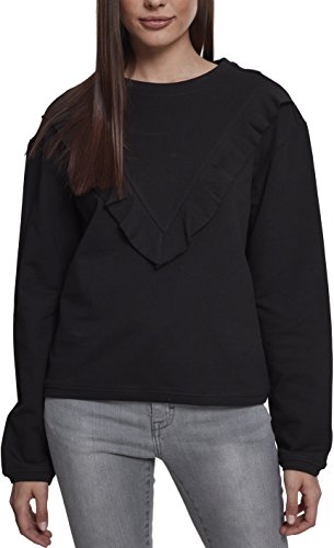 Urban Classics Ladies Terry Crew-Volante para Mujer Suéter, Negro (Black 00007), M