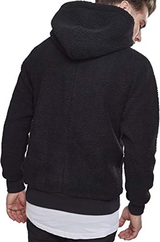 Urban Classics Sherpa-Sudadera con Capucha, Negro (Black 00007), XL para Hombre