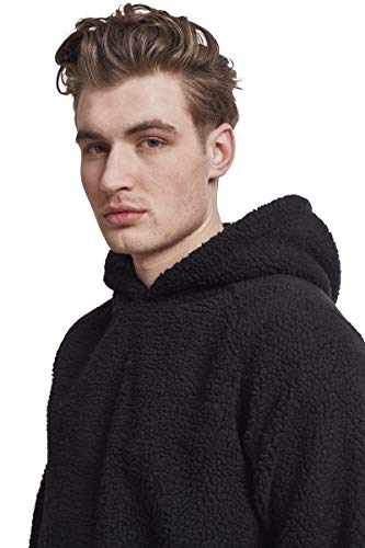 Urban Classics Sherpa-Sudadera con Capucha, Negro (Black 00007), XL para Hombre