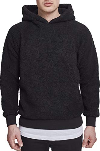 Urban Classics Sherpa-Sudadera con Capucha, Negro (Black 00007), XL para Hombre