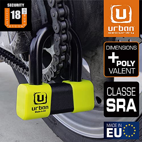 URBAN U75 Candado Antirrobo Disco Moto Alta Seguridad Homologado SRA, Mini U 18mm