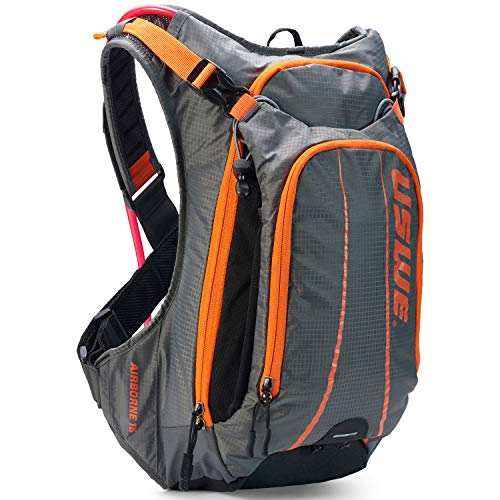 USWE Airborne 15 Mochila de hidratación, Gris/Naranja, Size