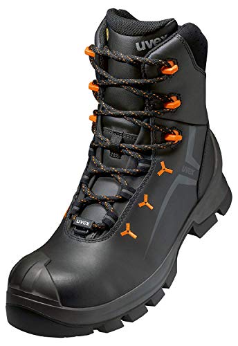 Uvex 2 Vibram Modell 65303 S3 Ci HI HRO SRC Winterschnürstiefel, Schwarz/Orange, PU/Gummi, Weite 12, 41 Grösse