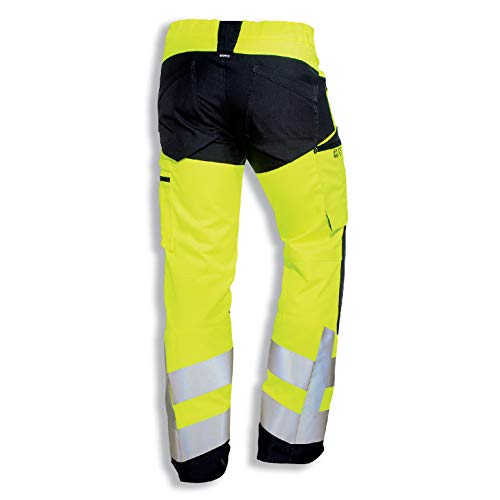 Uvex Protection Flash Pantalones de Seguridad - Pantalón de Trabajo - Alta Visibilidad con Cintas Reflectantes y Multibolsillos - Amarillo