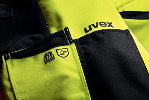 Uvex Protection Flash Pantalones de Seguridad - Pantalón de Trabajo - Alta Visibilidad con Cintas Reflectantes y Multibolsillos - Amarillo