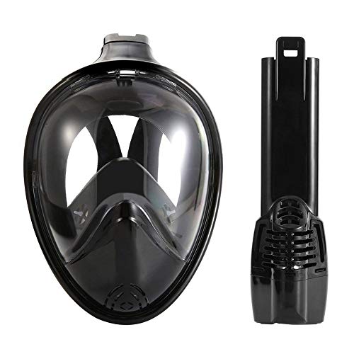 V VILISUN Mascara Buceo Mascara Snorkel 180° Panorámica Gafas Buceo de Cara Completa Gafas de Bucear Anti-Niebla y Anti-Fugas, Apoyo Camara Deportiva, Adultos S/M