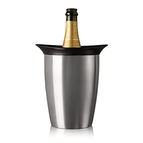 Vacu Vin Cubitera enfriadora para botellas de cava Elegant Inox elemento, Acero inoxidable, 19,1x22,5x18,3