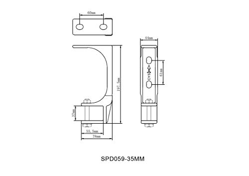 Vana Deutschland GmbH SPP059 – Soporte de pared para techo con fijación para toldo, 35 mm