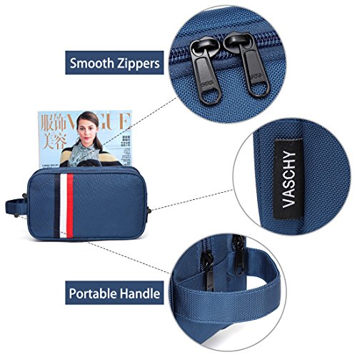 VASCHY Neceser Hombre,Bolso Mano Hombre Bolsa de Aseo Mujer Neceseres para Maquillaje Bolsa de Cosméticos Impermeable Bolsa de Lavado con Múltiples Bolsillos Azul