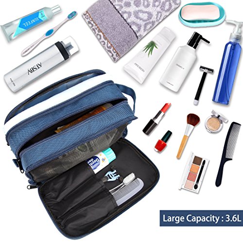 VASCHY Neceser Hombre,Bolso Mano Hombre Bolsa de Aseo Mujer Neceseres para Maquillaje Bolsa de Cosméticos Impermeable Bolsa de Lavado con Múltiples Bolsillos Azul