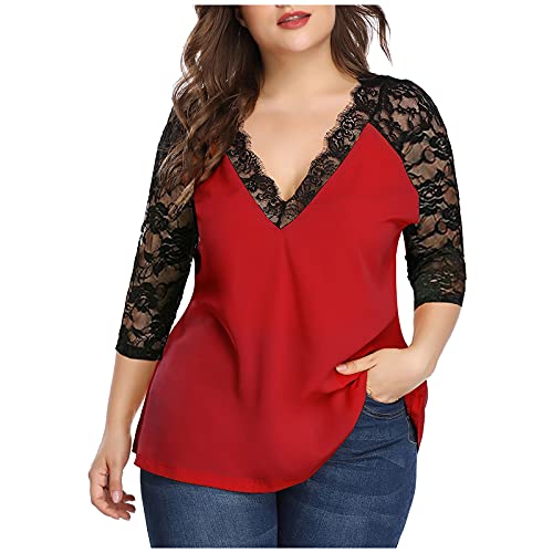 VEMOW Camisetas de Talla Grande para Mujer De Cuello Redondo de Manga Corta Hilo, Verano Entrenamiento Lisas Ajuste Holgado Lentejuelas Casual Blusa Suelta T Shirt Playa Fiesta