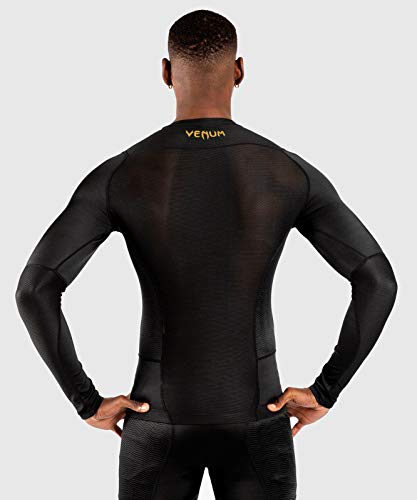 Venum G-Fit Rashguard De Mangas Largas, Hombre, Negro/Dorado, L