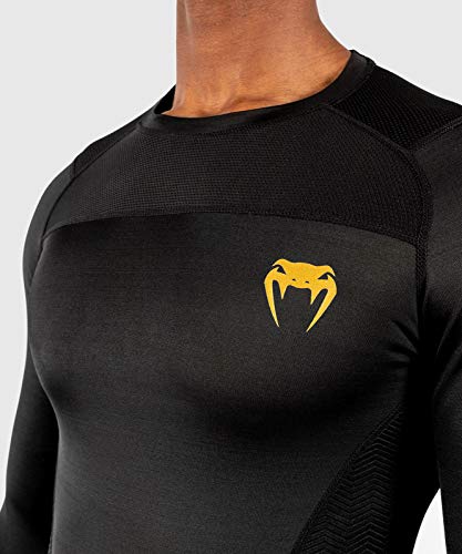 Venum G-Fit Rashguard De Mangas Largas, Hombre, Negro/Dorado, L