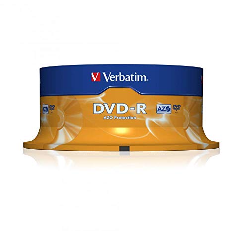 Verbatim DVD-R 4,7 GB / 120 Min / 16X Tarrina (25 Discos) Datalifeplus, Superficie Resistente A Los Arañazos