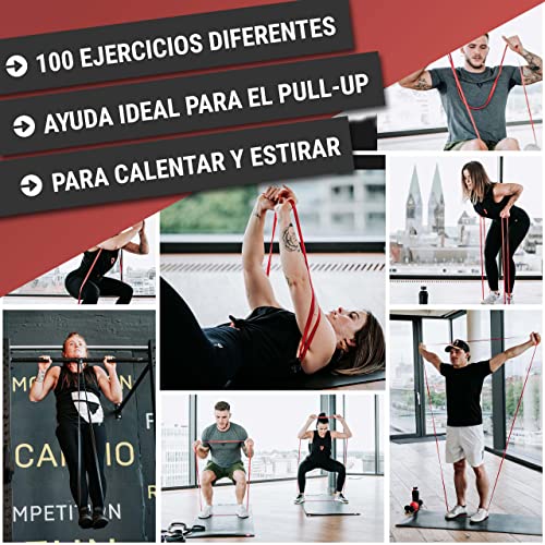 VIA FORTIS Banda Elástica de Resistencia Cuerda de Fuerza para Fitness, Crossfit, Pilates, Estiramientos| Incluye Bolsa de Transporte | 5 Niveles de Resistencia Diferentes (5 - Extra Strong (Azúl))