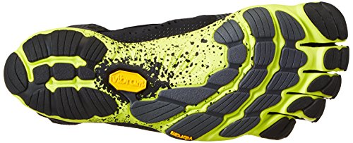 Vibram FiveFingers V-Run, Zapatillas Hombre, Negro (Black/yellow), 38 EU