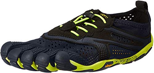 Vibram FiveFingers V-Run, Zapatillas Hombre, Negro (Black/yellow), 38 EU