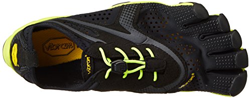 Vibram FiveFingers V-Run, Zapatillas Hombre, Negro (Black/yellow), 38 EU