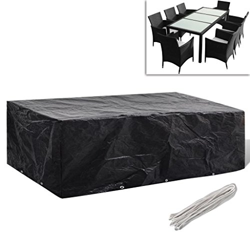 vidaXL Funda Protectora para Set de Muebles de Jardín de 8 Personas 10 Ojales 300x140 cm Cubierta Protección para Mobiliario Comedor de Exterior