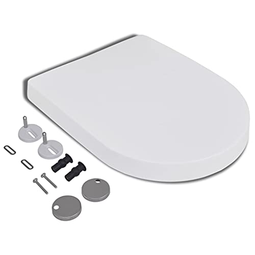 vidaXL Tapa de Inodoro Váter Asiento Cierre Suave Blanca Cuadrada Asiento WC