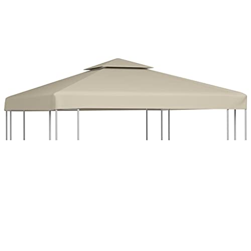 vidaXL Toldo de Cenador de Repuesto Tela Impermeable Beige 3x3 m Techo Pérgola