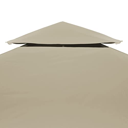 vidaXL Toldo de Cenador de Repuesto Tela Impermeable Beige 3x3 m Techo Pérgola