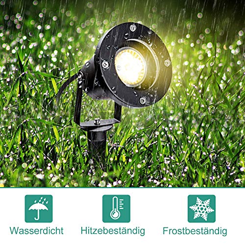 VINGO 8 Packs 4W GU10 Luz de Paisaje al Aire Libre Proyector Exterior Jardin Impermeable IP65 de iluminación Para Calzada Patio, Cesped, Pathway, Jardín(Blanco Cálido)