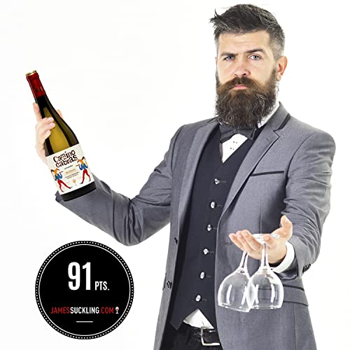 Vino Blanco Albariño Rías Baixas |Vinos buenos para Regalar | Estuche Vino Gallego | Producto Gourmet | Pack Regalo Vino | 2 Botellas x 750 ml CAMINO DE CABRAS | Regalo original Hombre & Mujer