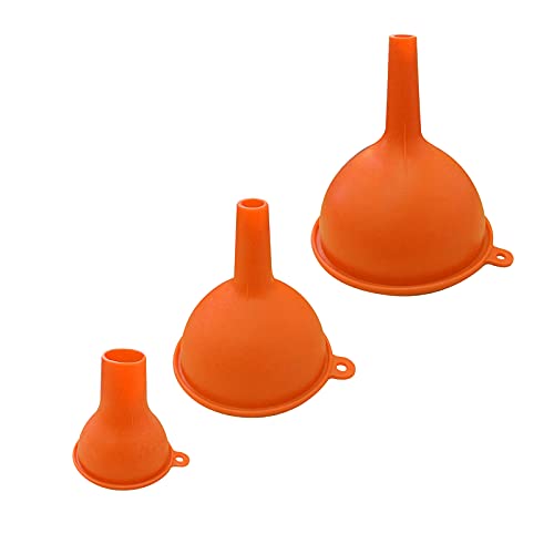 Walfos Pack de 3 embudos de silicona verde, flexible, embudo de cocina para transferencia de líquidos, 100% silicona de calidad alimentaria (naranja).