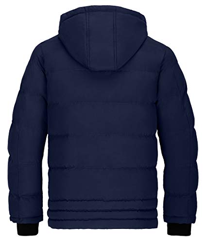 Wantdo Abrigo Cálido Invierno Parka Casual Militar Exteriores Abrigo Hombre Invierno Elegante Chaquetas Puffer Resistente al Agua Hombres Azul Marino X-Large