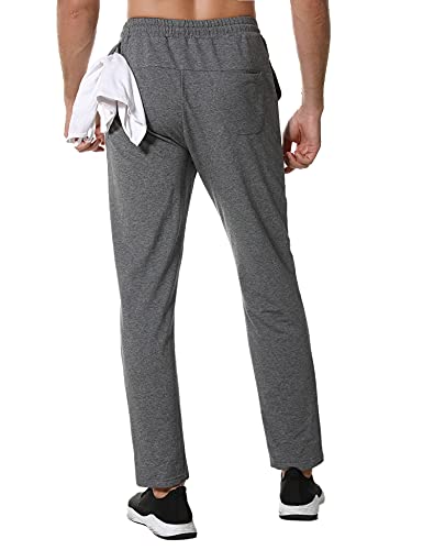 Wayleb Pantalon Chandal Hombre Algodón Pantalones Deporte Invierno Larga Pantalon Jogger Cintura Elástica con Bolsillos de Cremallera Running Fitness