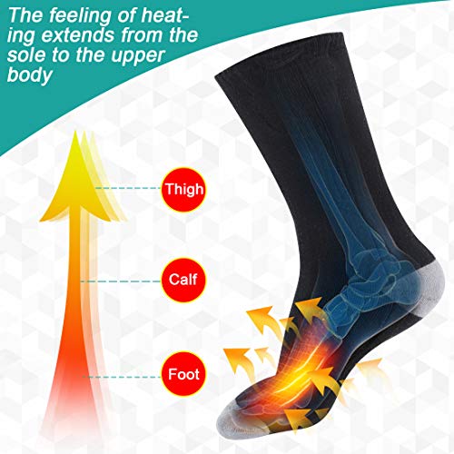 Wchiuoe Calcetines Eléctricos con Calefacción con 3 ajustes de Calefacción，para Exteriores, Senderismo, Caza, Camping, Equitación, Esquí, Calentar Artritis（Este Producto no Incluye energía móvil）